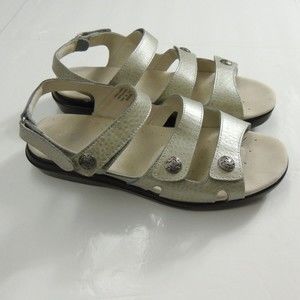Propet Women's Ankle Strap Bahamas Leather Sandals Sz 9.5 M (B) Silver